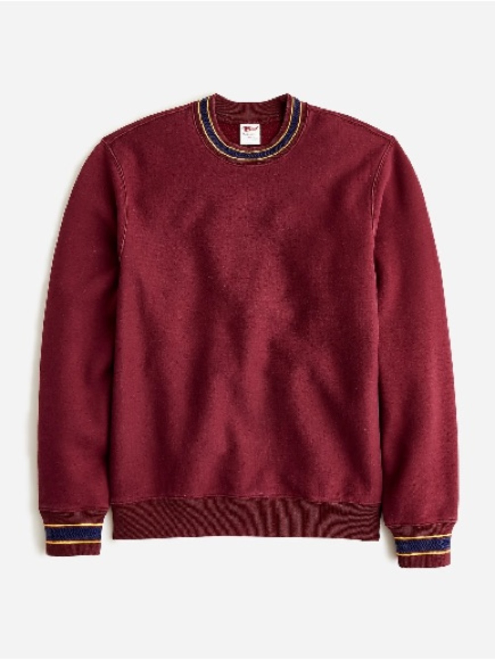 NWOT J. Crew Heritage 14 oz. fleece sweatshirt with jacquard rib trim